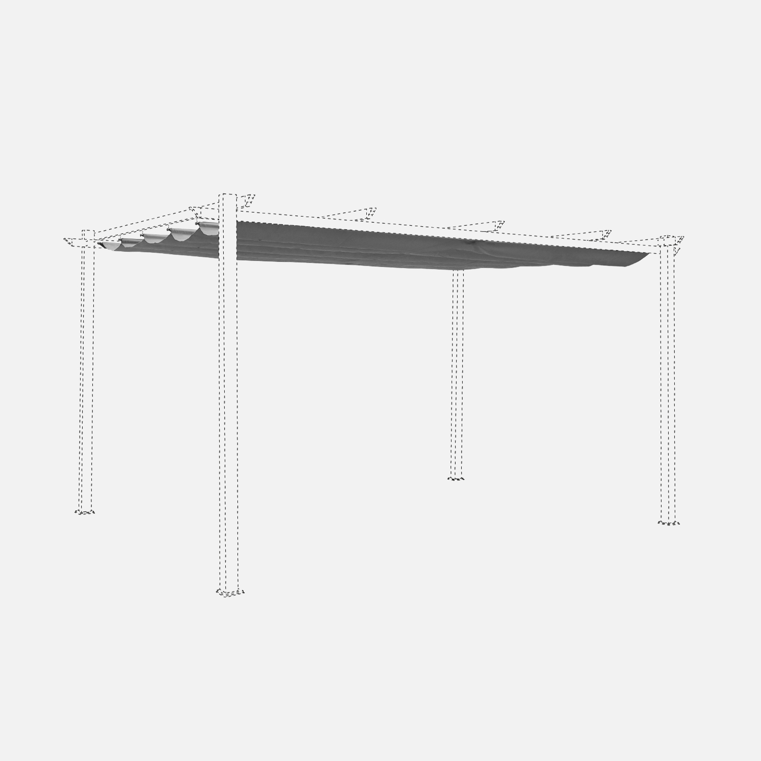 Toile de toit grise pour tonnelle 3x4m isla - toile de rechange pergola. Toile de remplacement