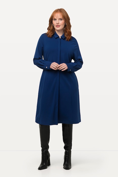Hemdblusenkleid, Punto di Roma, Hemkragen, Langarm