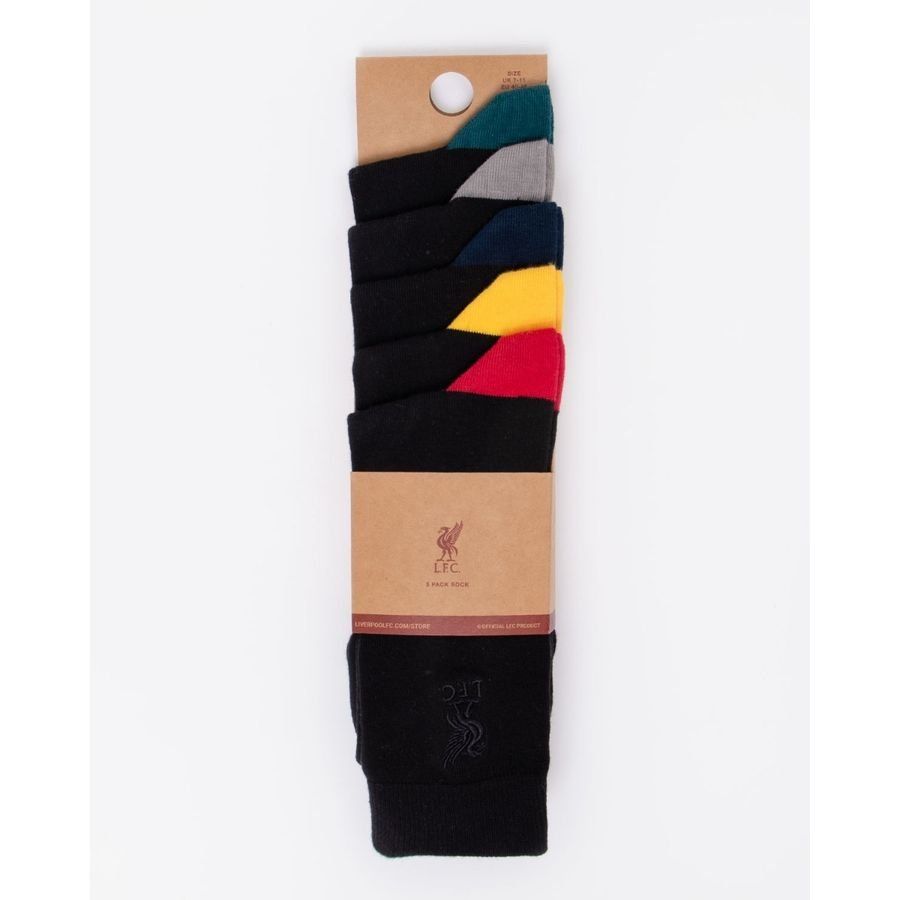 Liverpool Chaussettes Design 5-Pack - Noir/Multicolor