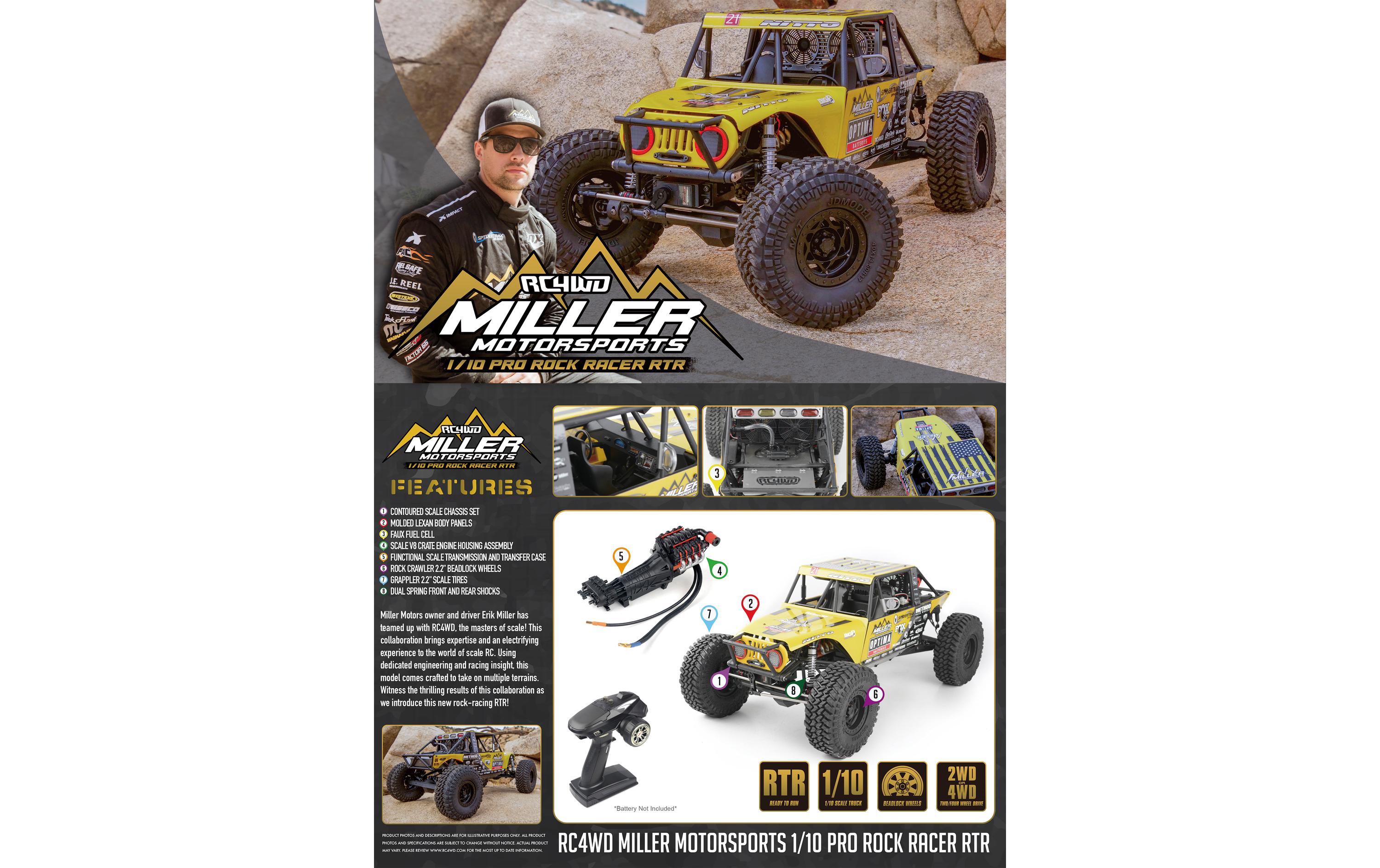 Miller Motorsports Pro Rock Racer 1:10 RTR<br>Scale Rockracer mit 2-Gang Getriebe und Differentialsperren