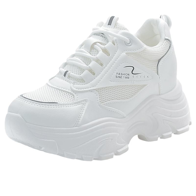 caneik - Mesh Panel Lace-Up Platform Sneakers