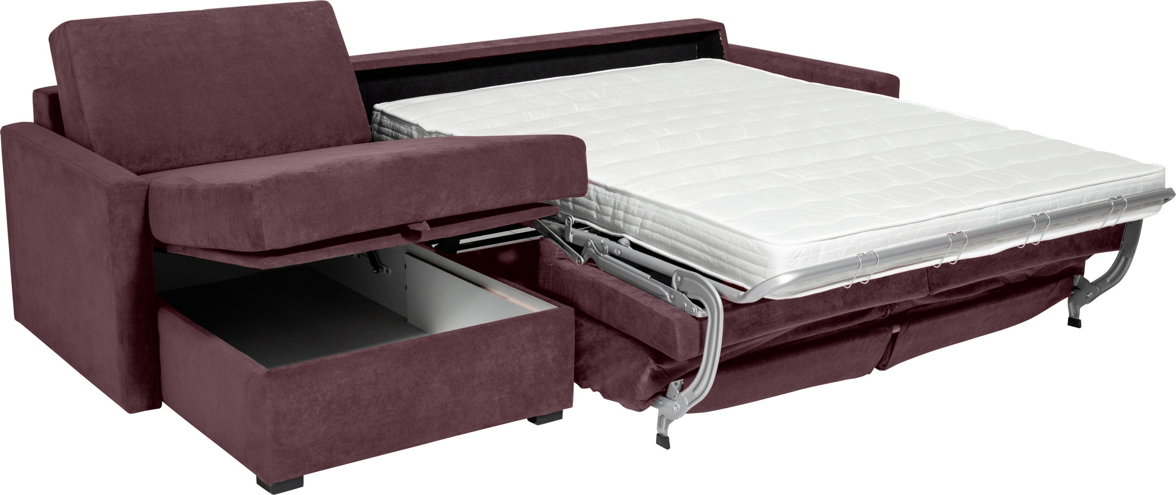 Home affaire Schlafsofa »GOLDPOINT Ecksofa 264 cm, Liegefläche (140/200cm), L-Form,« Bettfunktion, Bonell-Federkernmatratze und Dauerschläfer-Funktion
