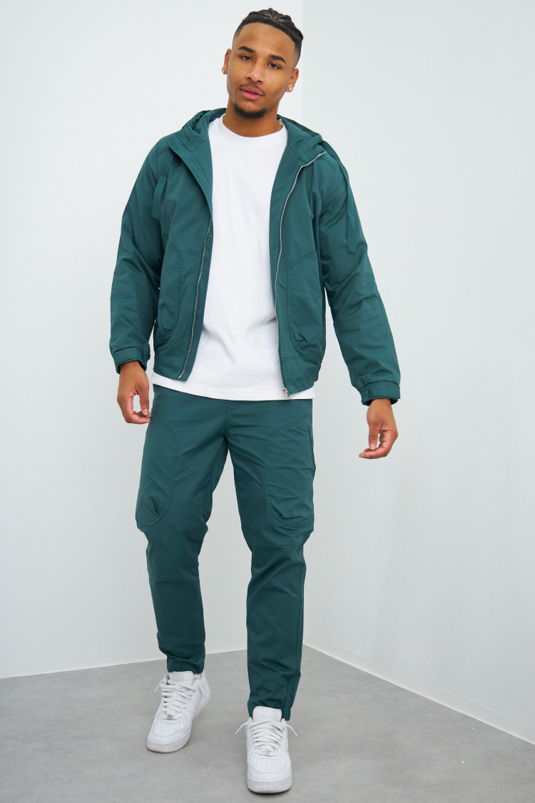 Ensemble 2 pièces veste + jogging vert foncé