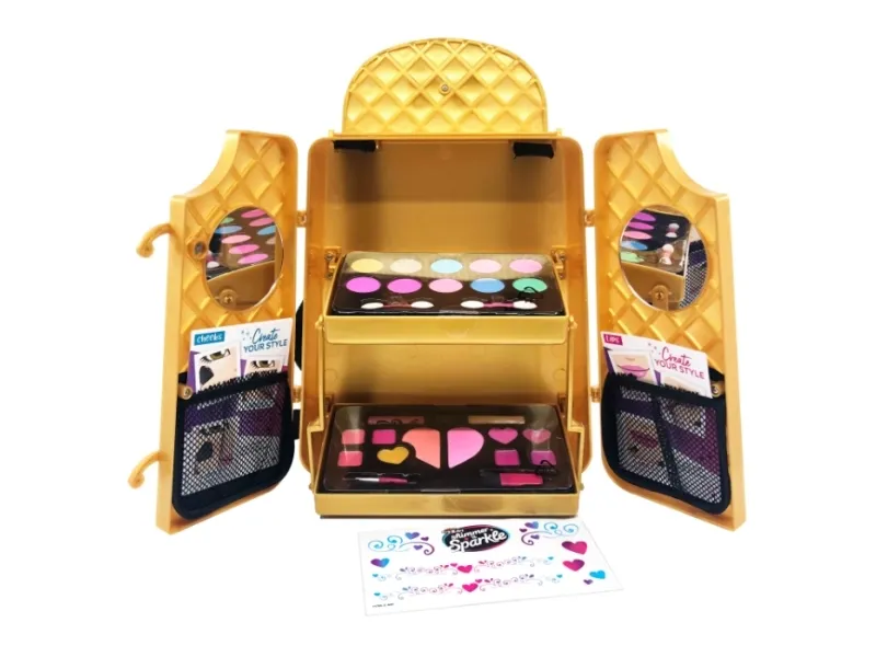 SHIMMER N SPARKLE COSMETIC BACKPACK GOLD