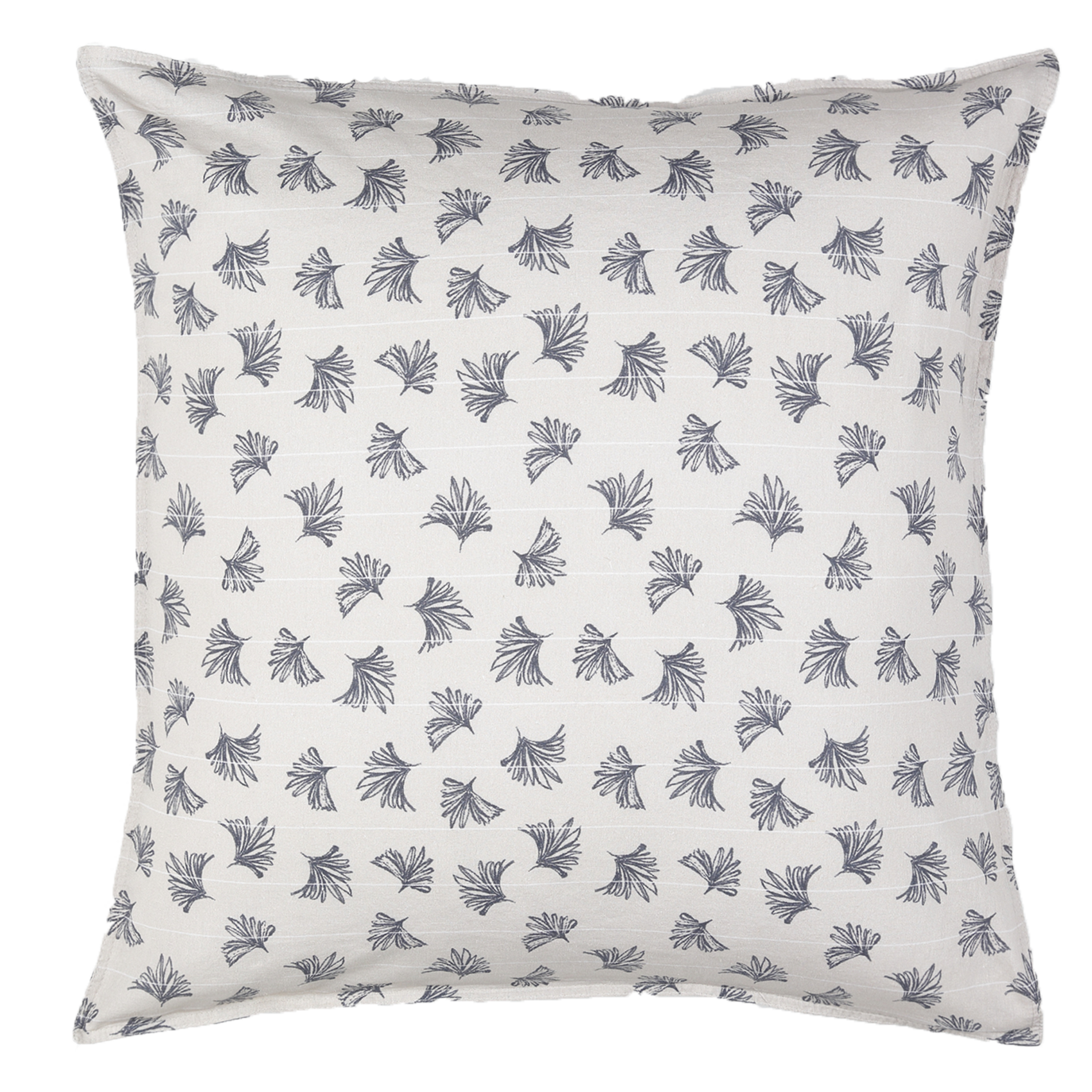 Taie d'oreiller imprimé fleuri en lin et coton biologique | Beige