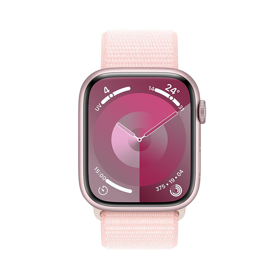 Apple Watch Series 9 GPS + Cellular - Aluminium Rose - Bracelet Boucle Sport - 45 mm