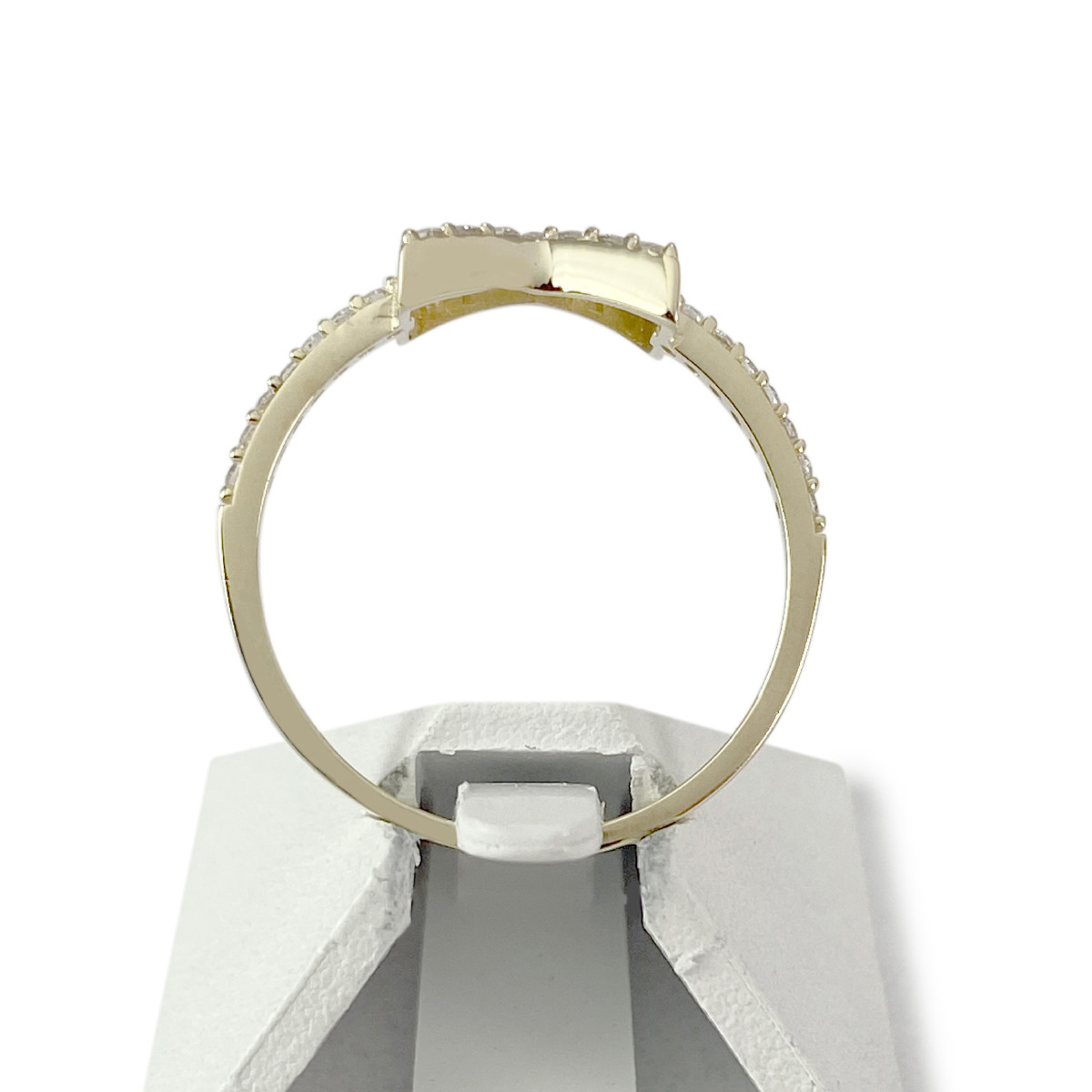 Bague d'occasion or 375 jaune zirconias