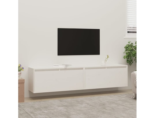 VIDAXL - Etagère Armoires murales 2 pcs blanc 80x30x35 cm bois de pin massif