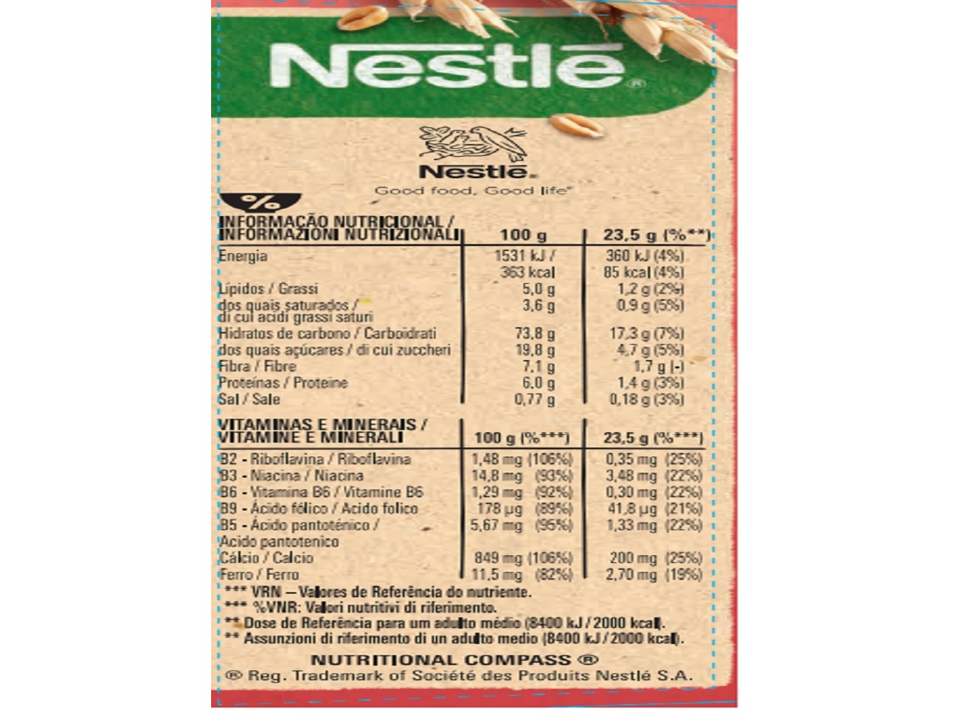 BARRAS NESTLÉ FITNESS CEREAIS COM MORANGO 6X23.5G