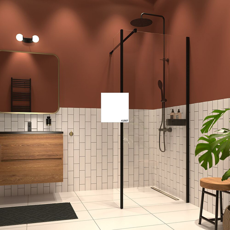 Sealskin Inc. inloopdouche type A1 140x30x200 cm met douchemand, 8 mm helder veiligheidsglas met antikalklaag mat zwart