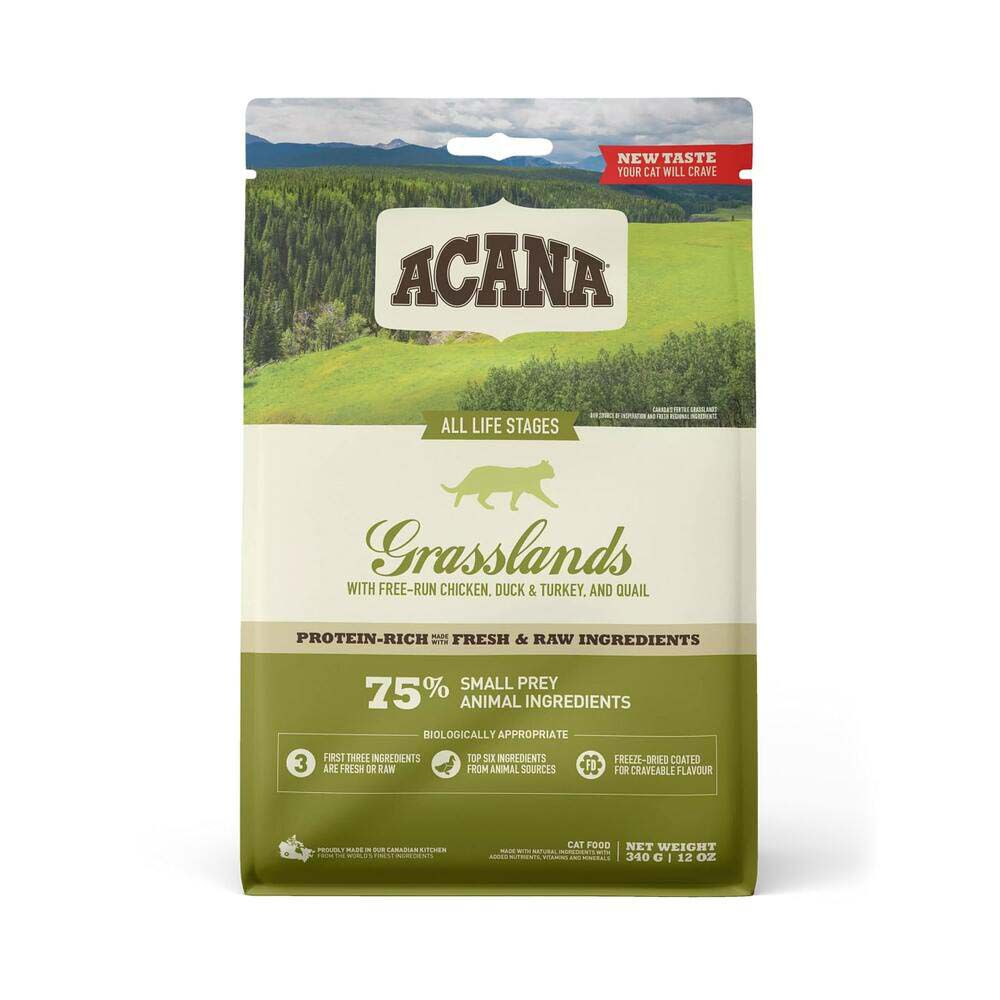 Acana Grasslands Cat - Kattenvoer - 0.34 Kilogram - kip, kalkoen, eend