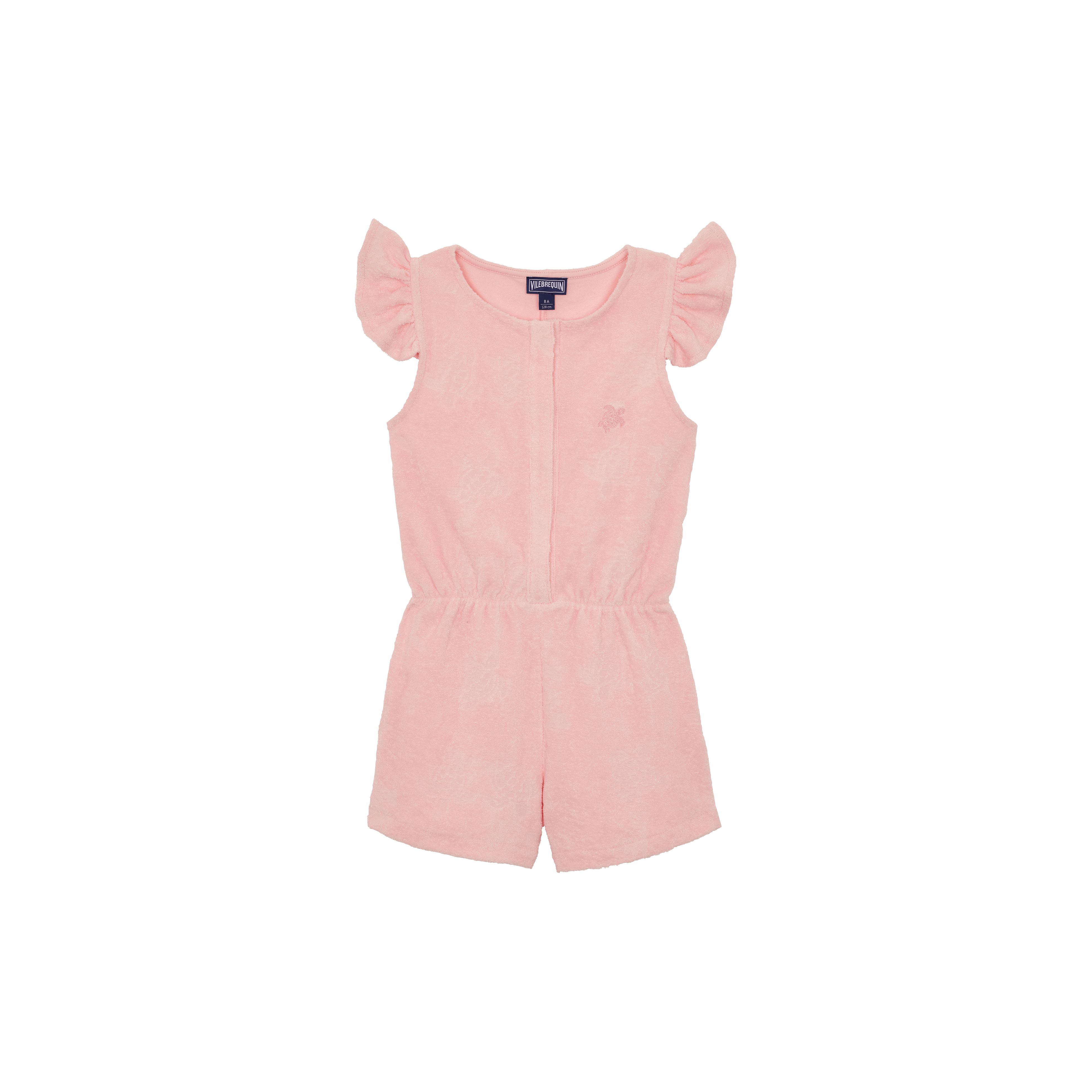 Combinaison short en éponge fille Tortue jacquard