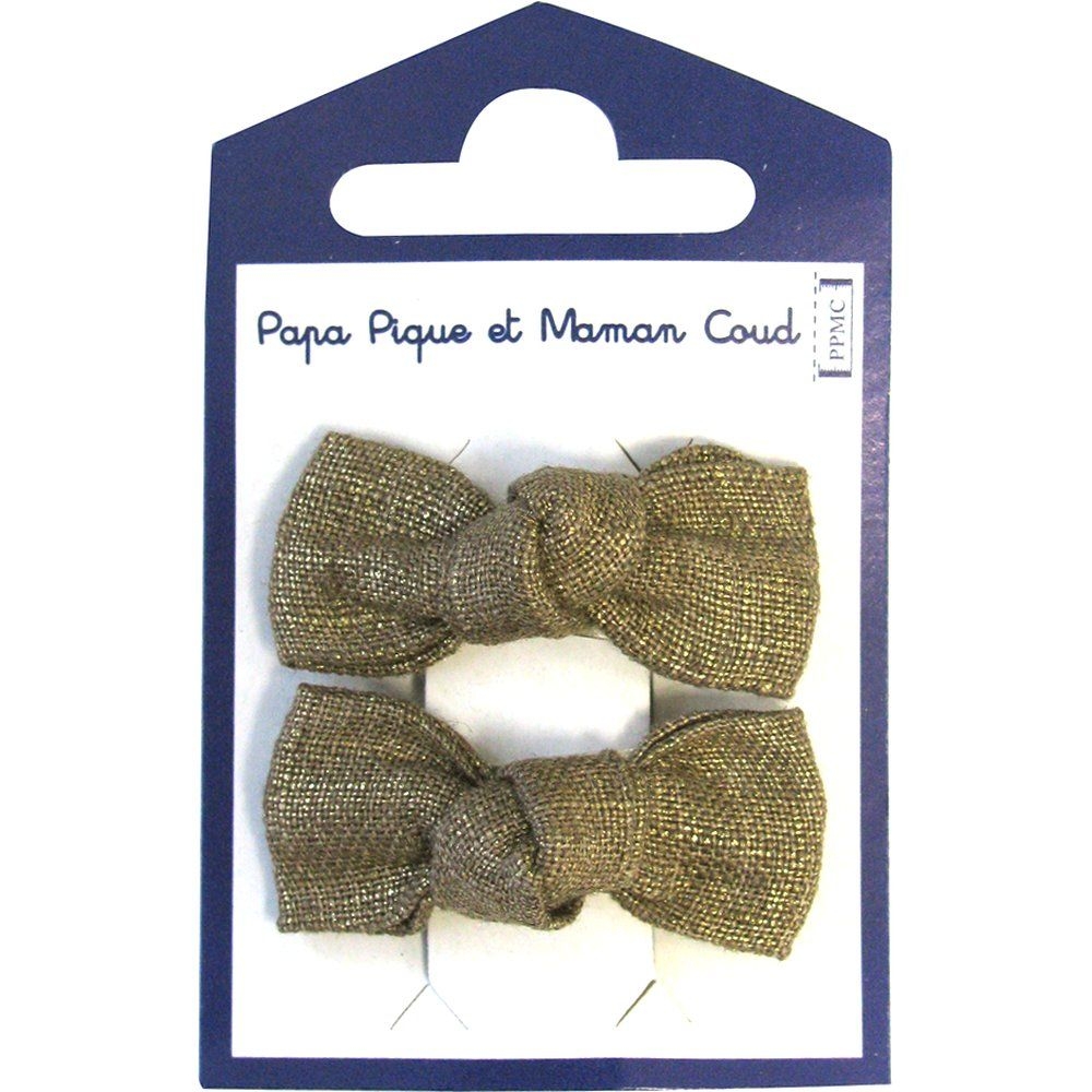 Barrettes Clic-Clac Petits Noeuds Lin Cuivré