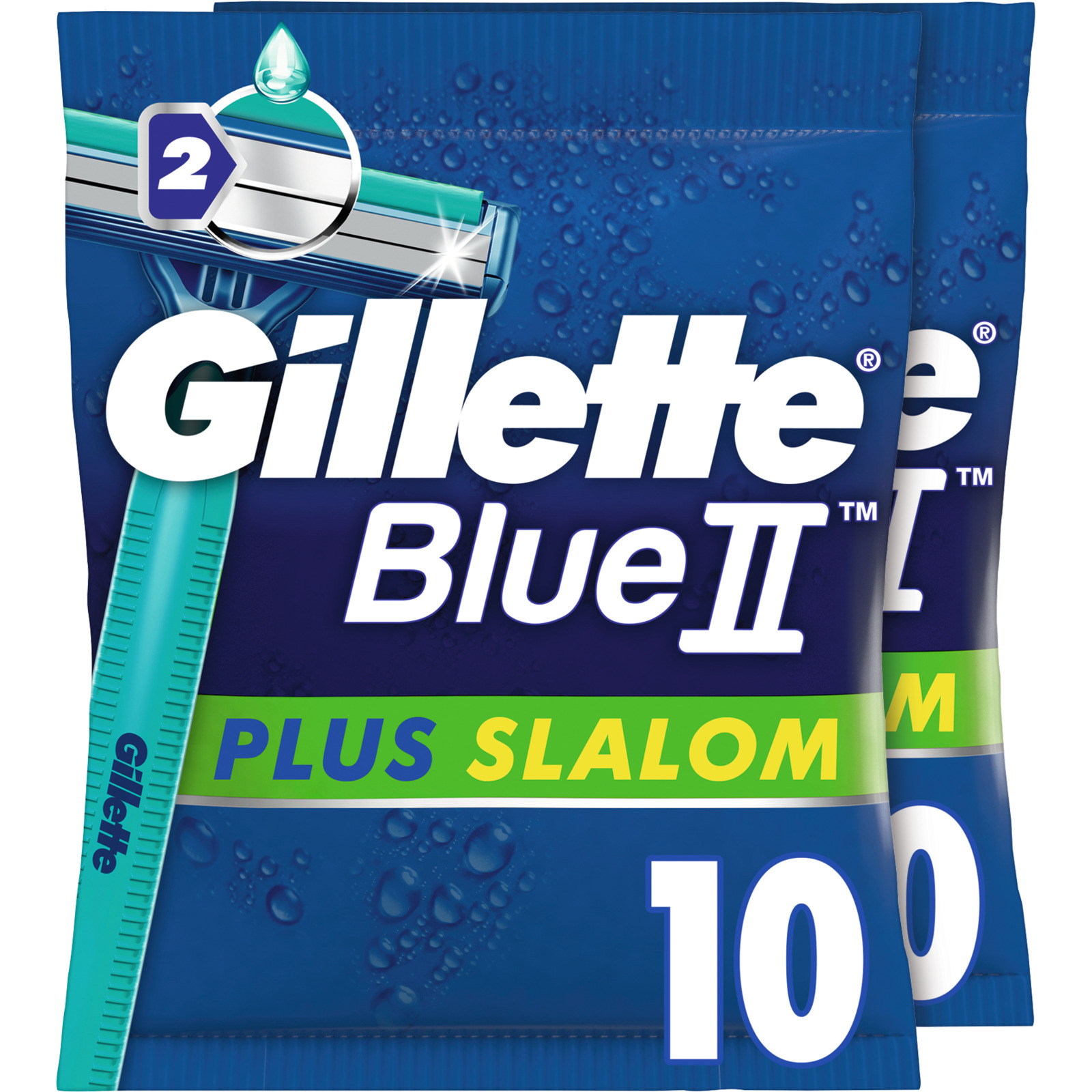 Gillette Einwegrasierer Blue II Plus Slalom 10 Stück
