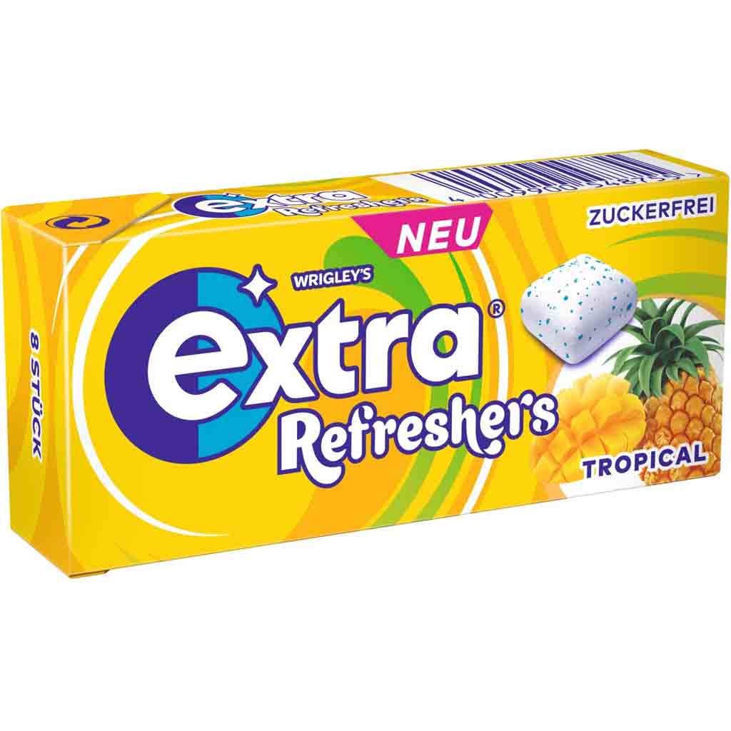 Wrigleys Extra Refreshers Tropical 8er zuckerfrei 12x17,9=214,8g MHD:1.3.26