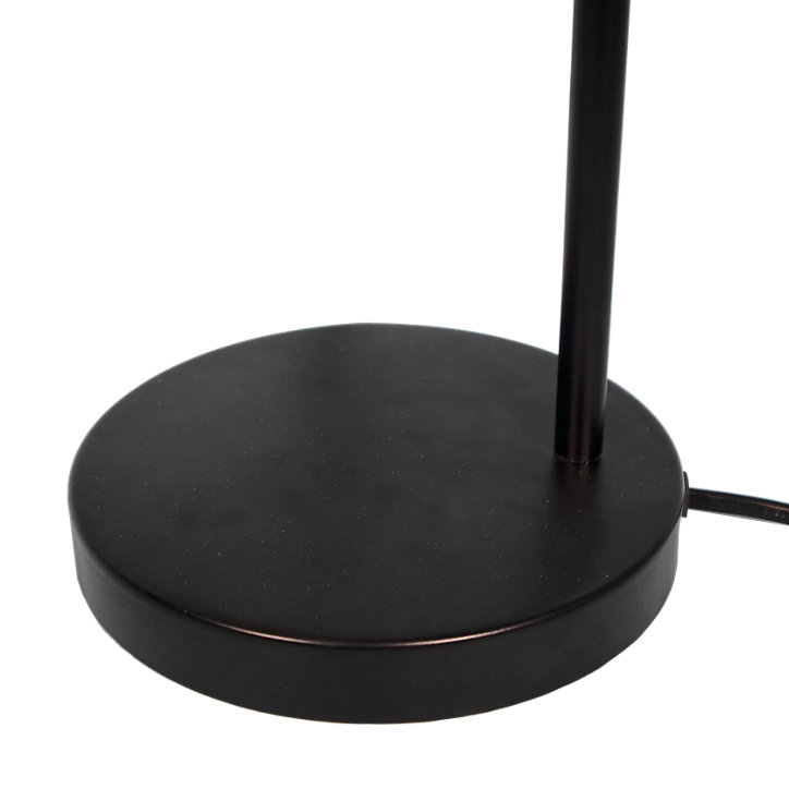 Lampe de table Calume E14 28W ⌀23xL.18xH.48cm métal noir et fibre naturelle GoodHome
