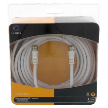 Q-Link coax kabel RG59 met F-connector 10 meter wit