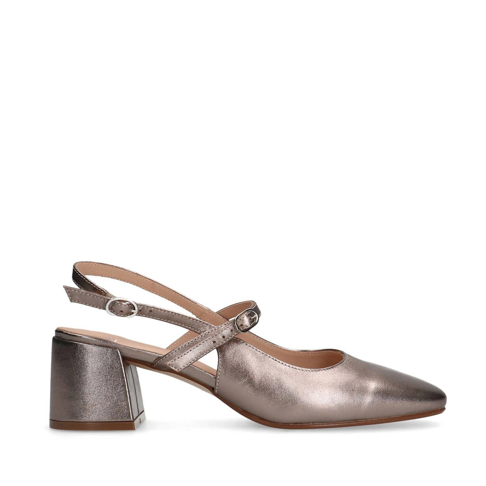 Manfield leren slingback pumps goud