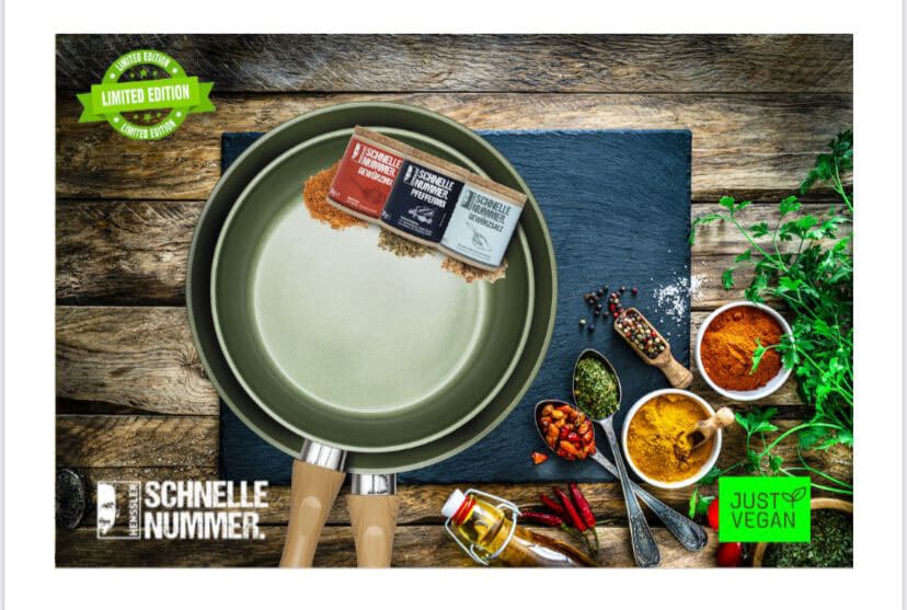 JUST VEGAN Pfannenset HENSSLERS 5-teilig