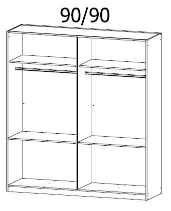 Drehtürenschrank - Alpinweiß - 4-türig