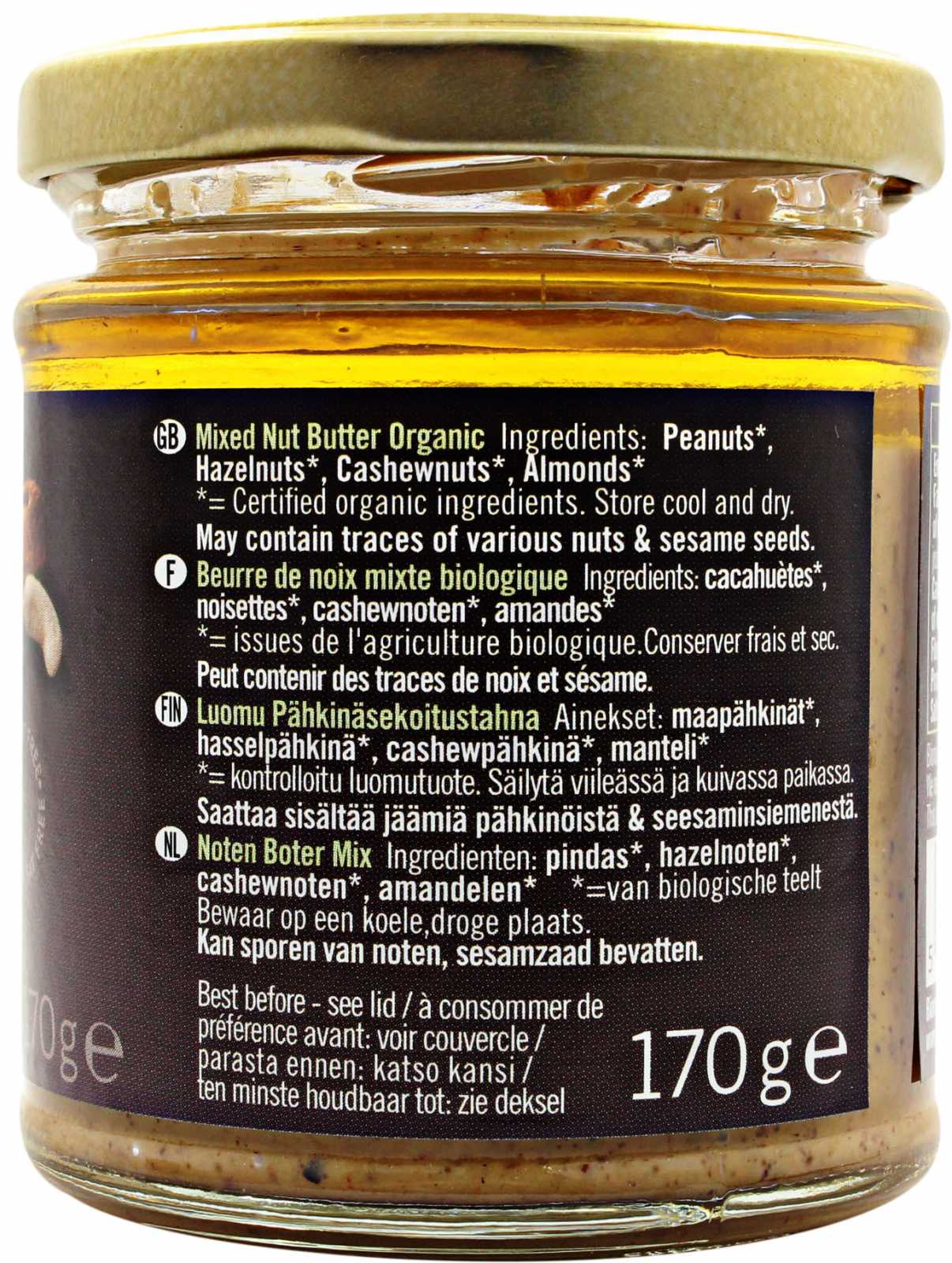 Manteiga de Nozes Mistas Orgânica Biona 170g