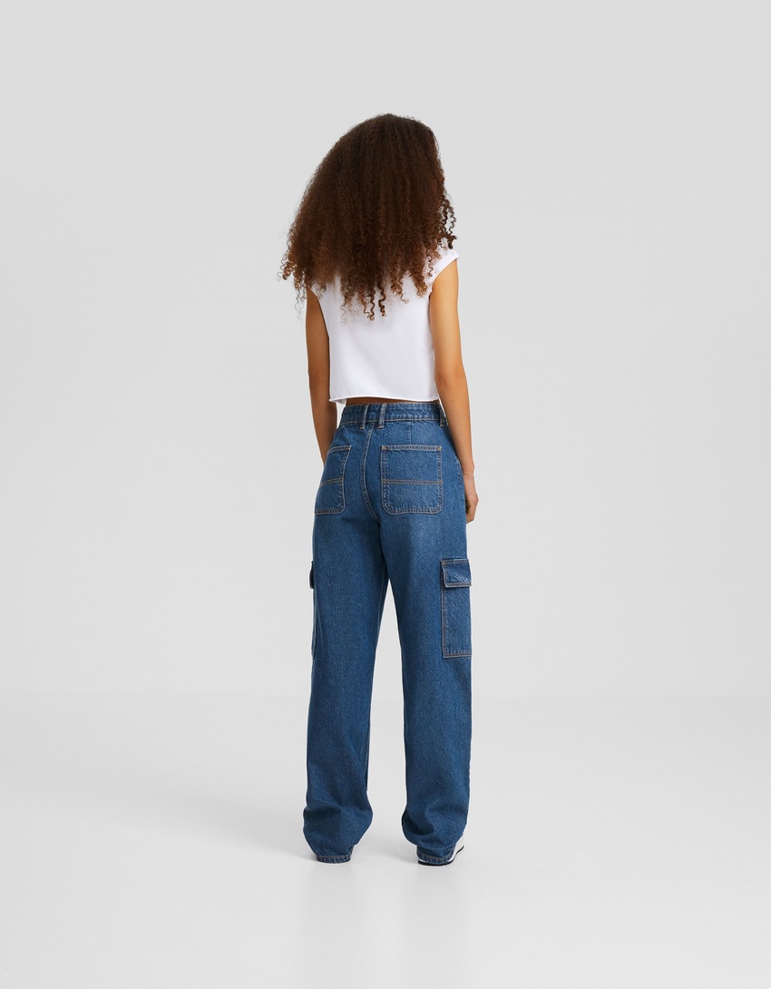 calça cargo reta