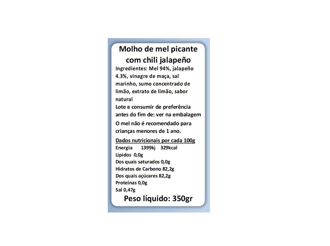 MOLHO COM MEL E PICANTE CHILLI DORAY JALAPENO 350G