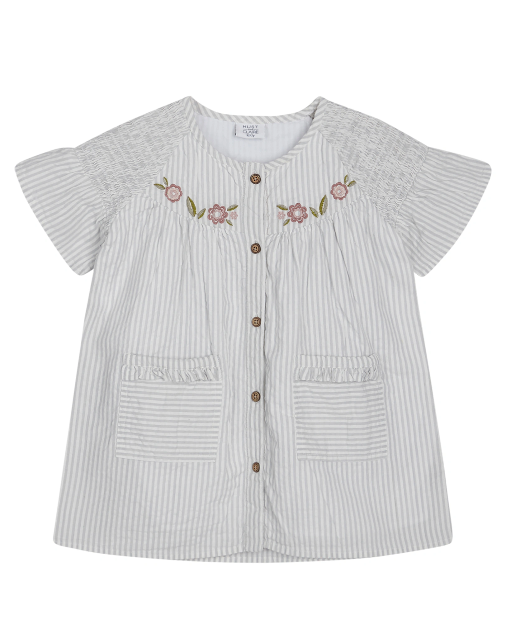 Blusen-Kleid KIRSTIN gestreift in pearl blue