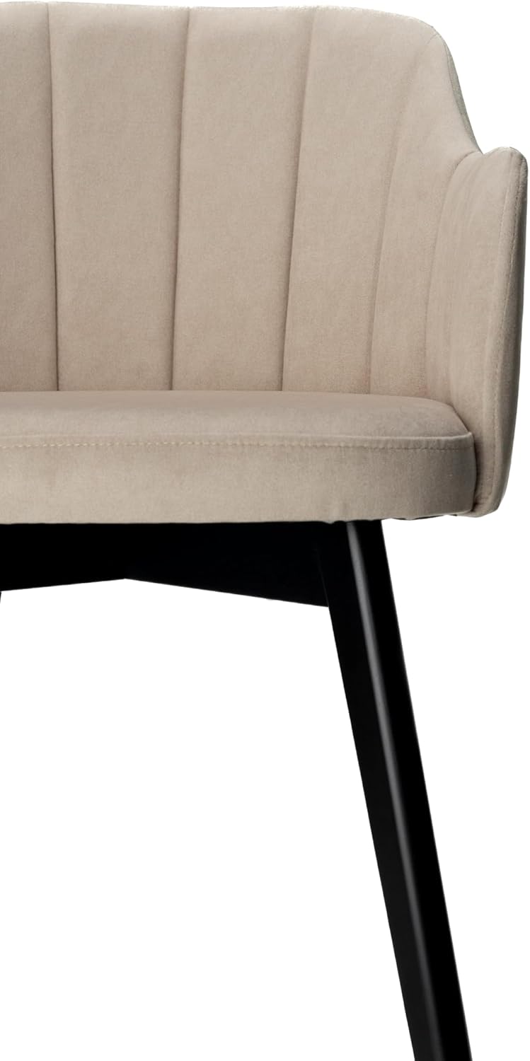 Esszimmerstuhl Nikol mit Armlehne - 1.Stück - Esstisch Stuhl in Beige - Küchenstuhl - Posterstuhl - Essstuhl - Esstischstuhl für Küche, Wohnzimmer, Esszimmer, Büro - Seal 04