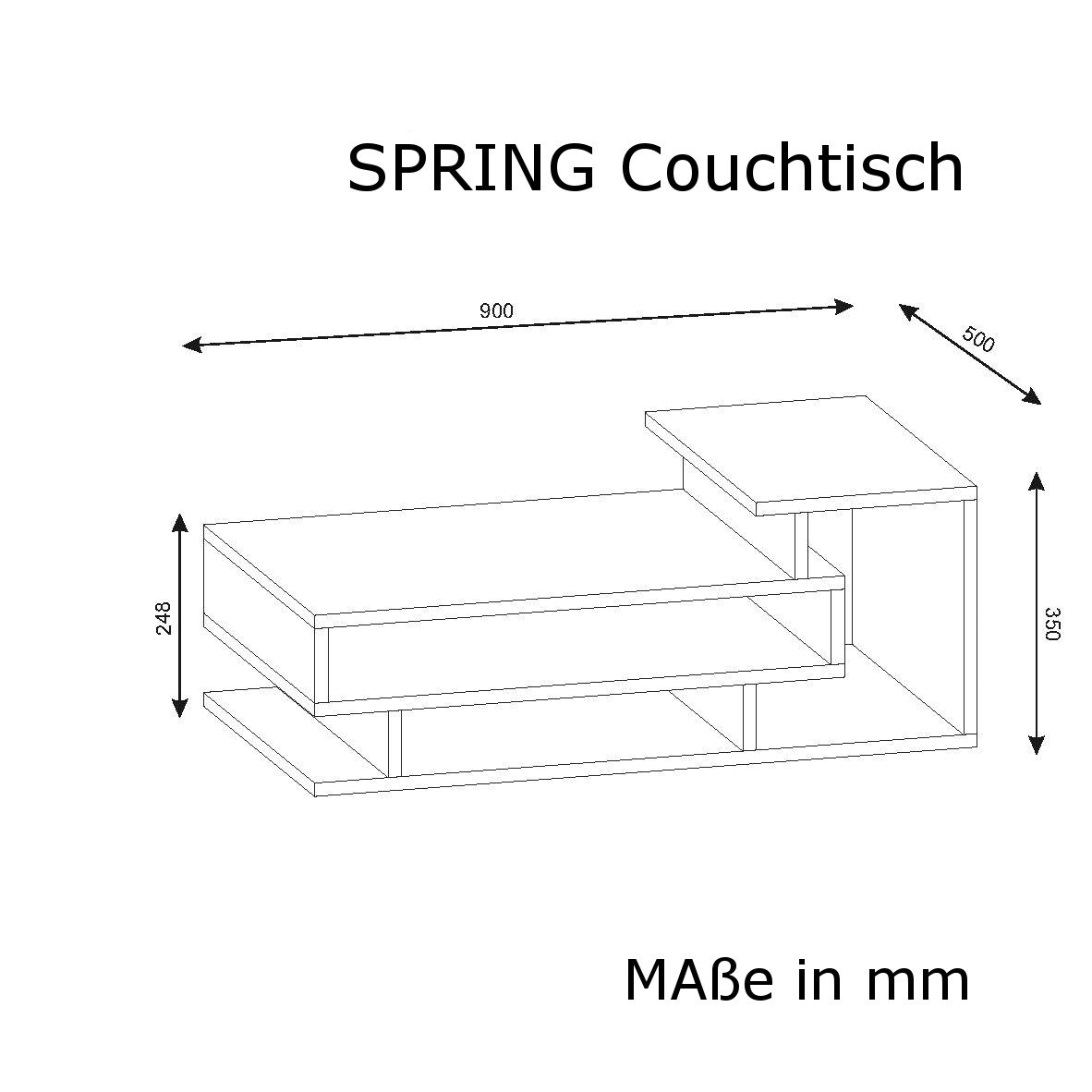 Couchtisch Spring Weiß Walnuss