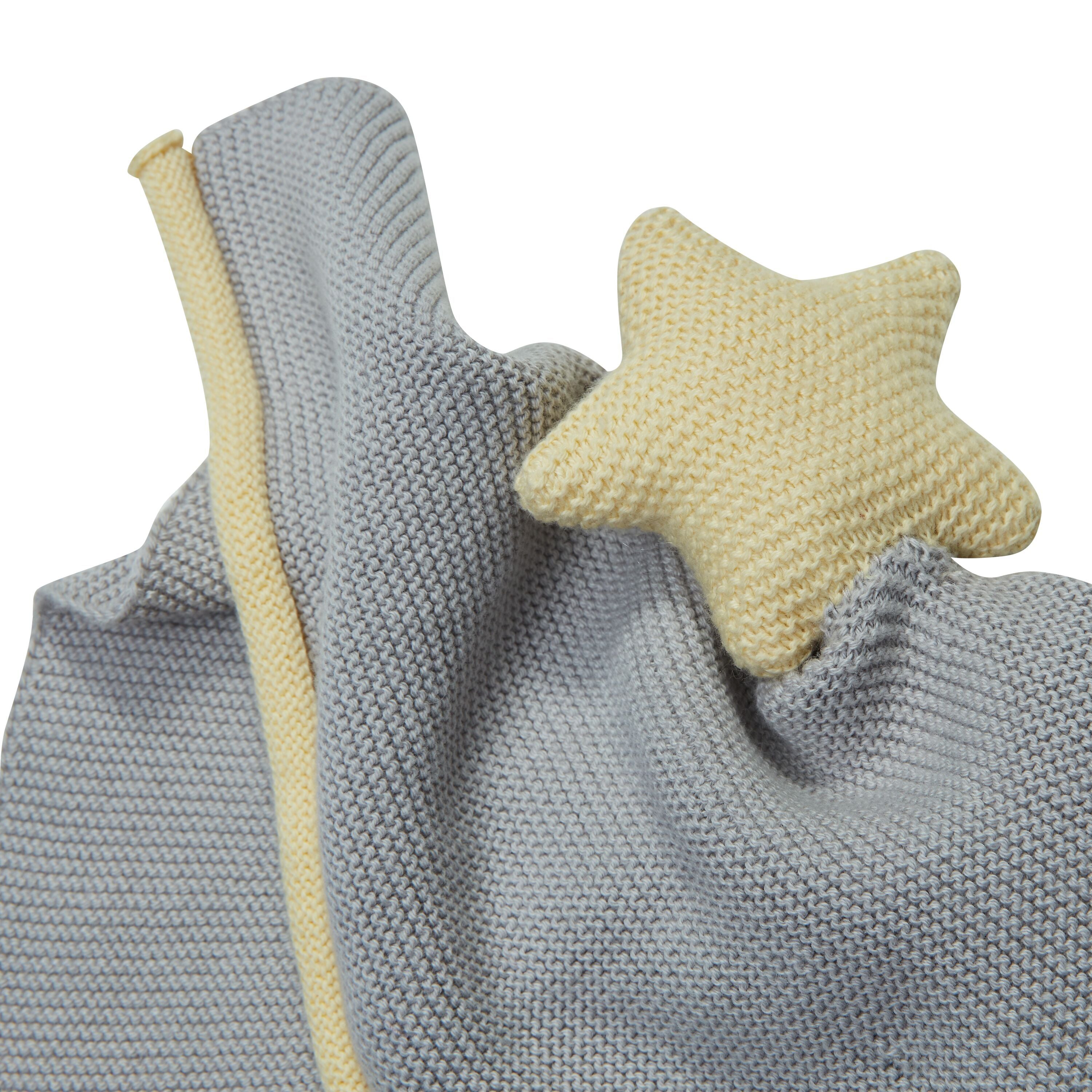 ADRIA Kuscheltuch Stern GRS - Grau / B: 35.0 cm x H: 35.0 cm