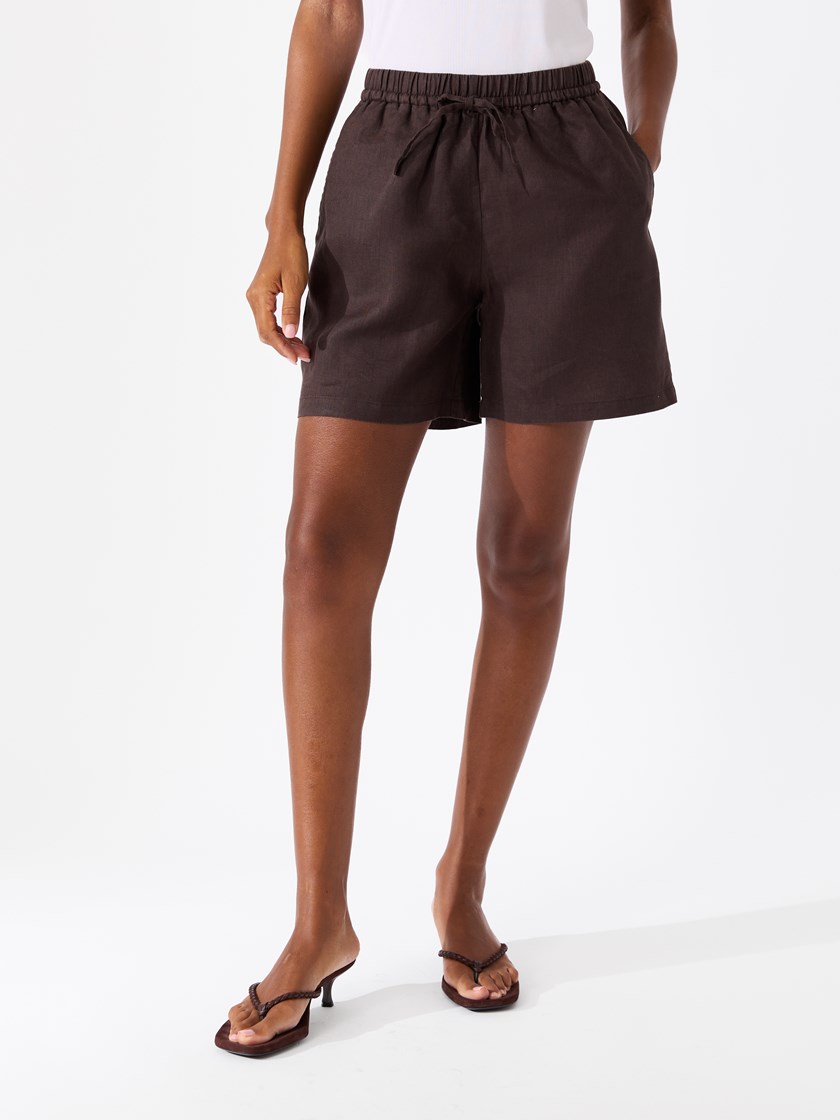Diondra linshorts Chocolate Brown