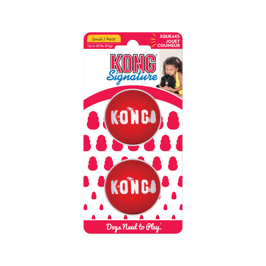Bola Kong Signature, pacote com 2 unidades, para cães.