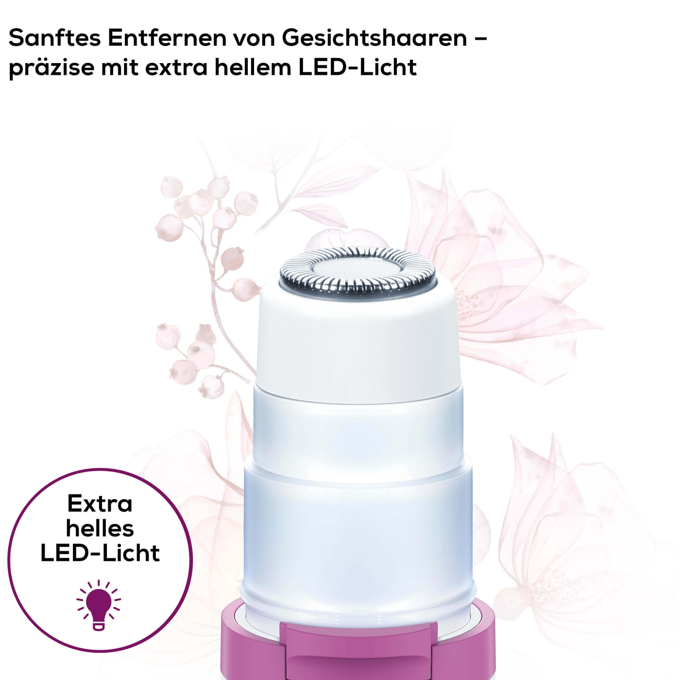 HL 16 Gesichtsrasierer Augenbrauen / Nasen- / Ohrenhaar Trimmer (57612) - Weiss / Lila