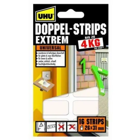 UHU 45450 Doppel-Strips Extrem, 31 x 26mm, weiß