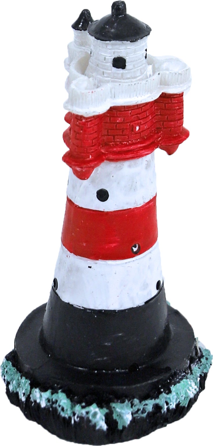 Boon aquarium decoratie vuurtoren rood / wit D 5,5 H 10,7 cm