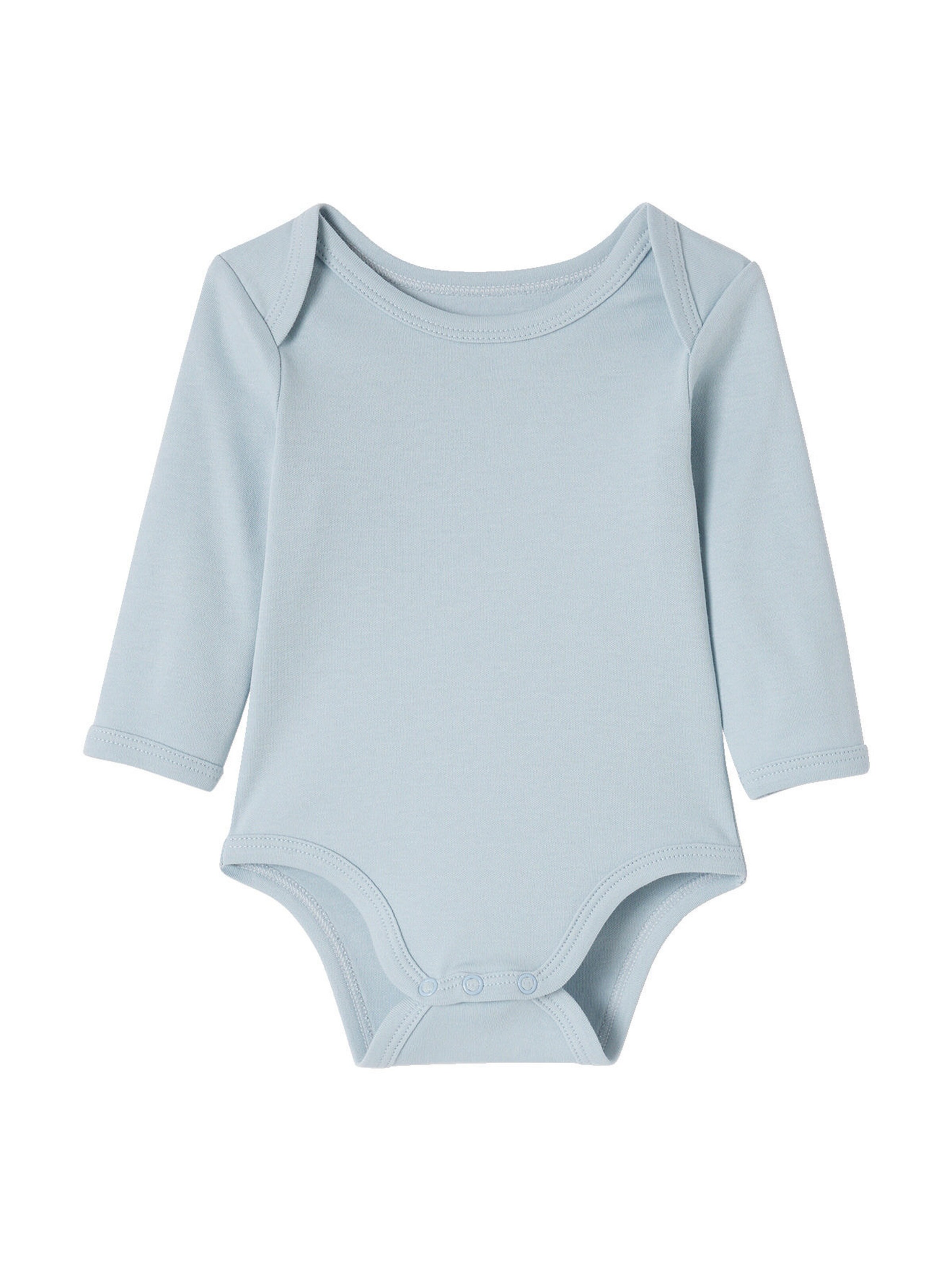 Vertbaudet 5er-Pack Baby Langarm-Bodys mit Dinos in Schlupfform, Bio-Baumwolle blau