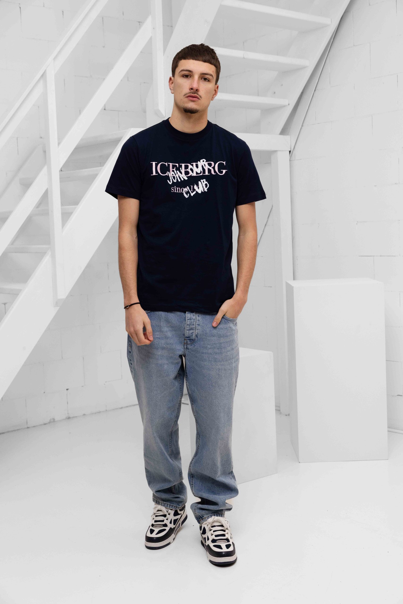 Iceberg 5D F010 Jersey T-Shirt Heren Donkerblauw