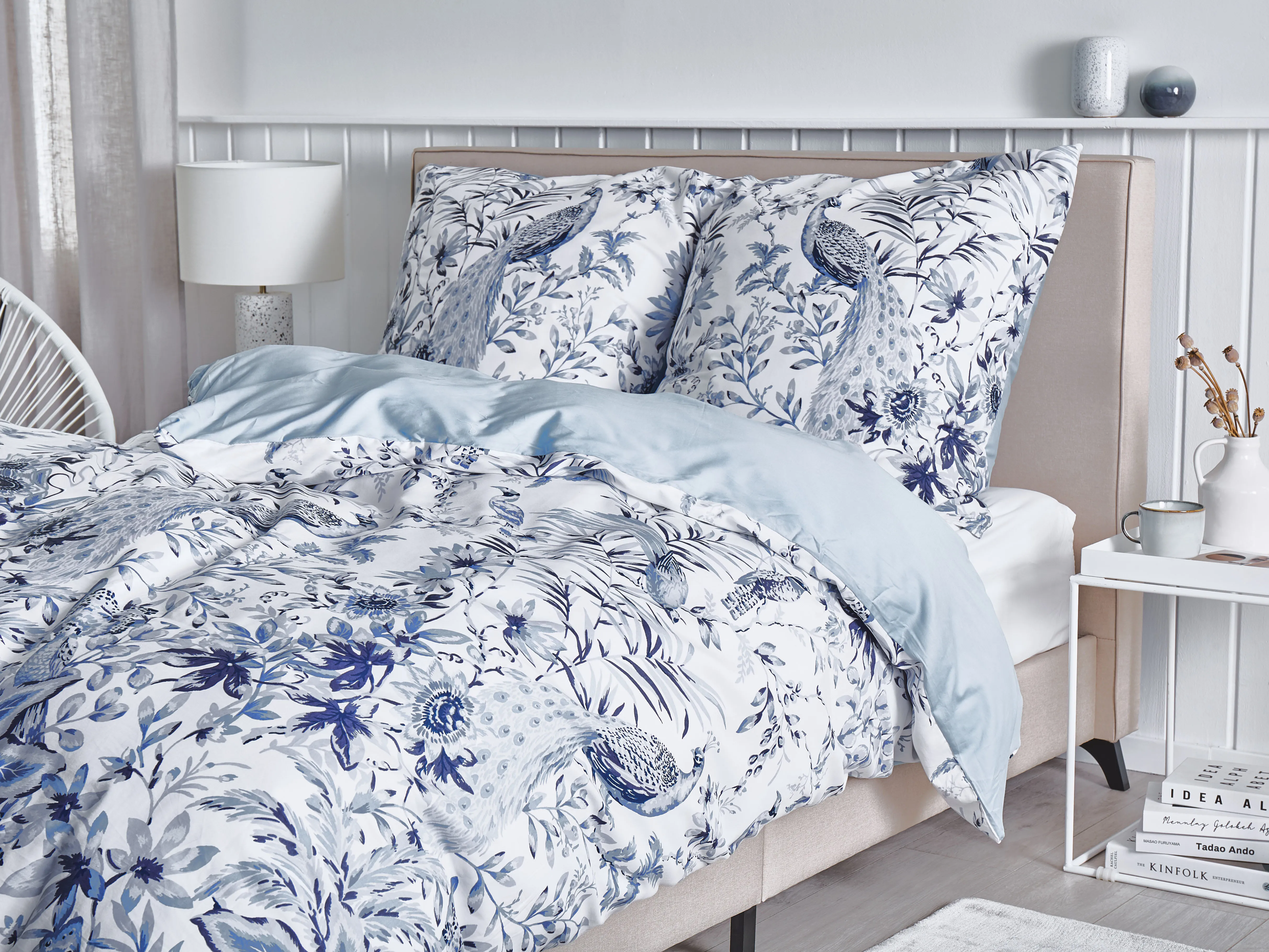 Dekbedovertrekset BALLARD Katoen-satijn 155 x 220 cm Blauw