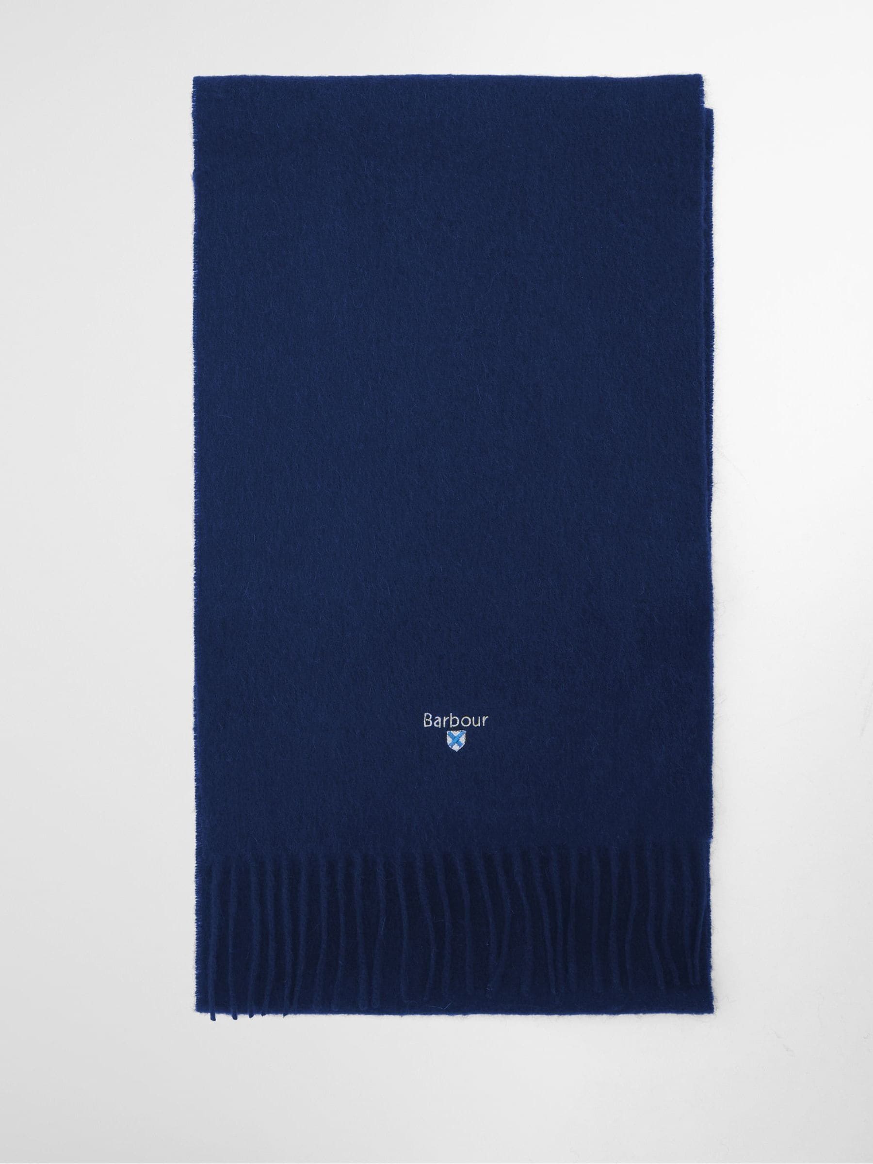 Blauw - Barbour® effen lamswollen sjaal