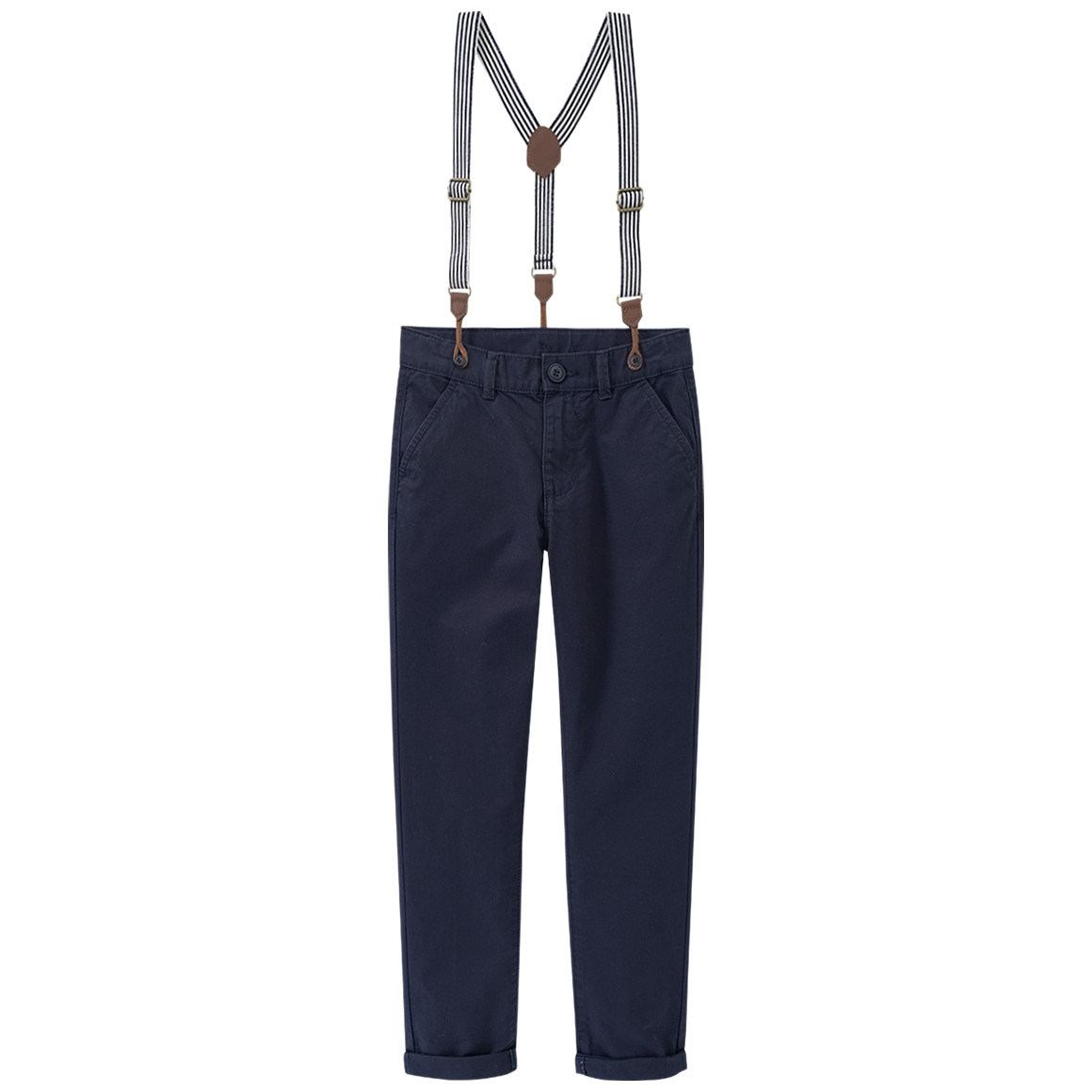 Jungen Chinohose mit Hosenträgern dunkelblau
