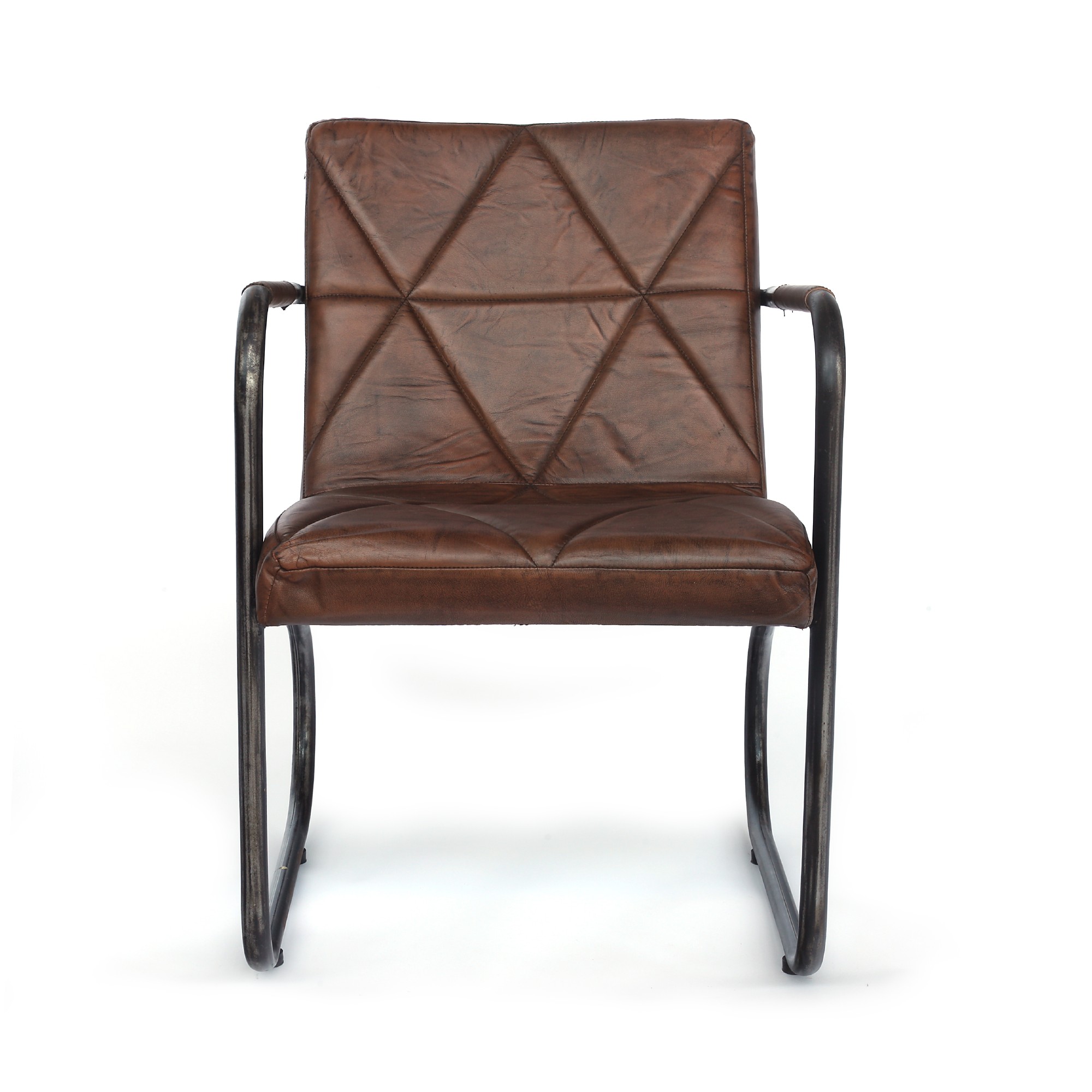 Lederstuhl 'Jess', braun, B 53 cm, L 65 cm, H 80 cm von fischer's lagerhaus