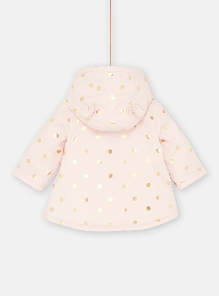 Imperméable rose dragé à imprimé à pois bébé fille