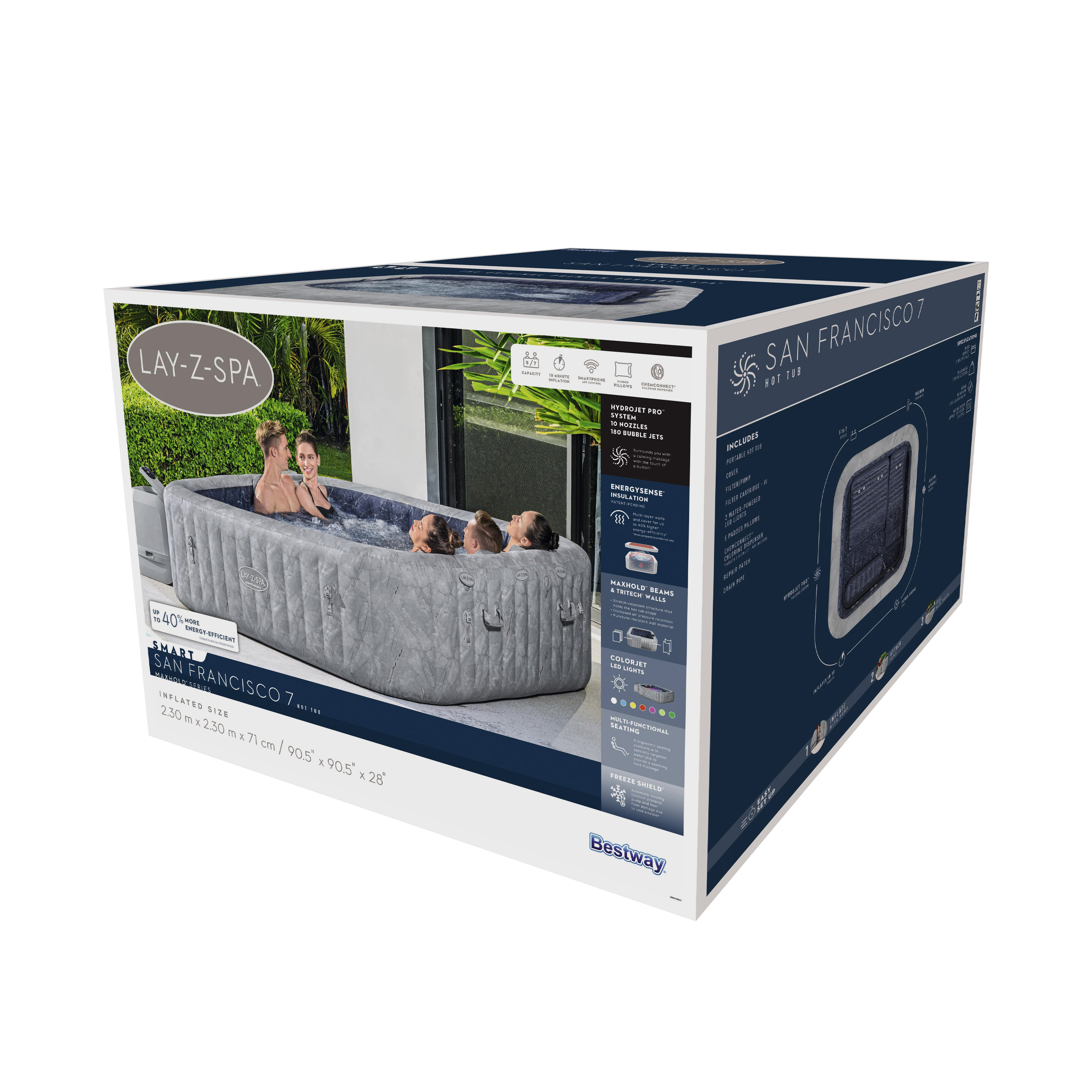 Bestway Whirlpool Lay-Z-Spa SAN FRANCISCO HydroJet 7 Personen