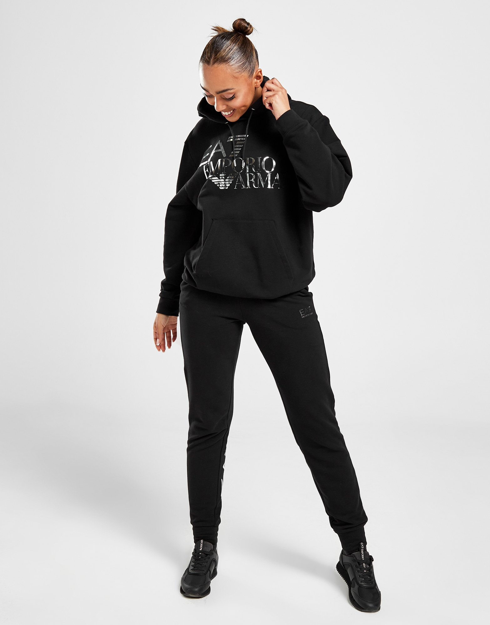 Emporio Armani EA7 Sweat à Capuche Logo Shine Femme