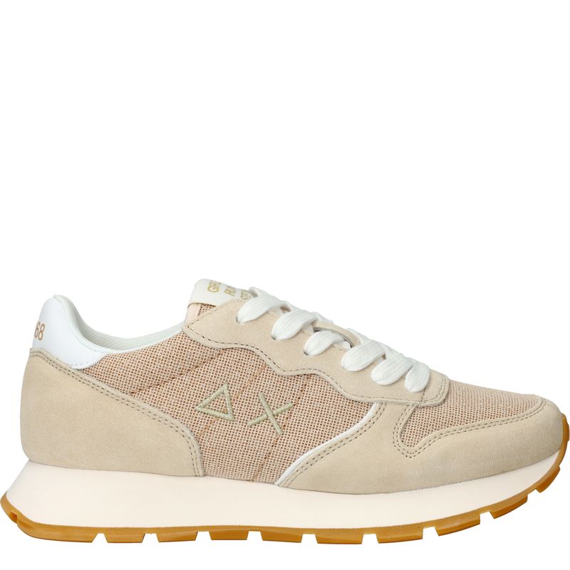 SUN68 Ally Glitter Textile Sneakers Beige Dames