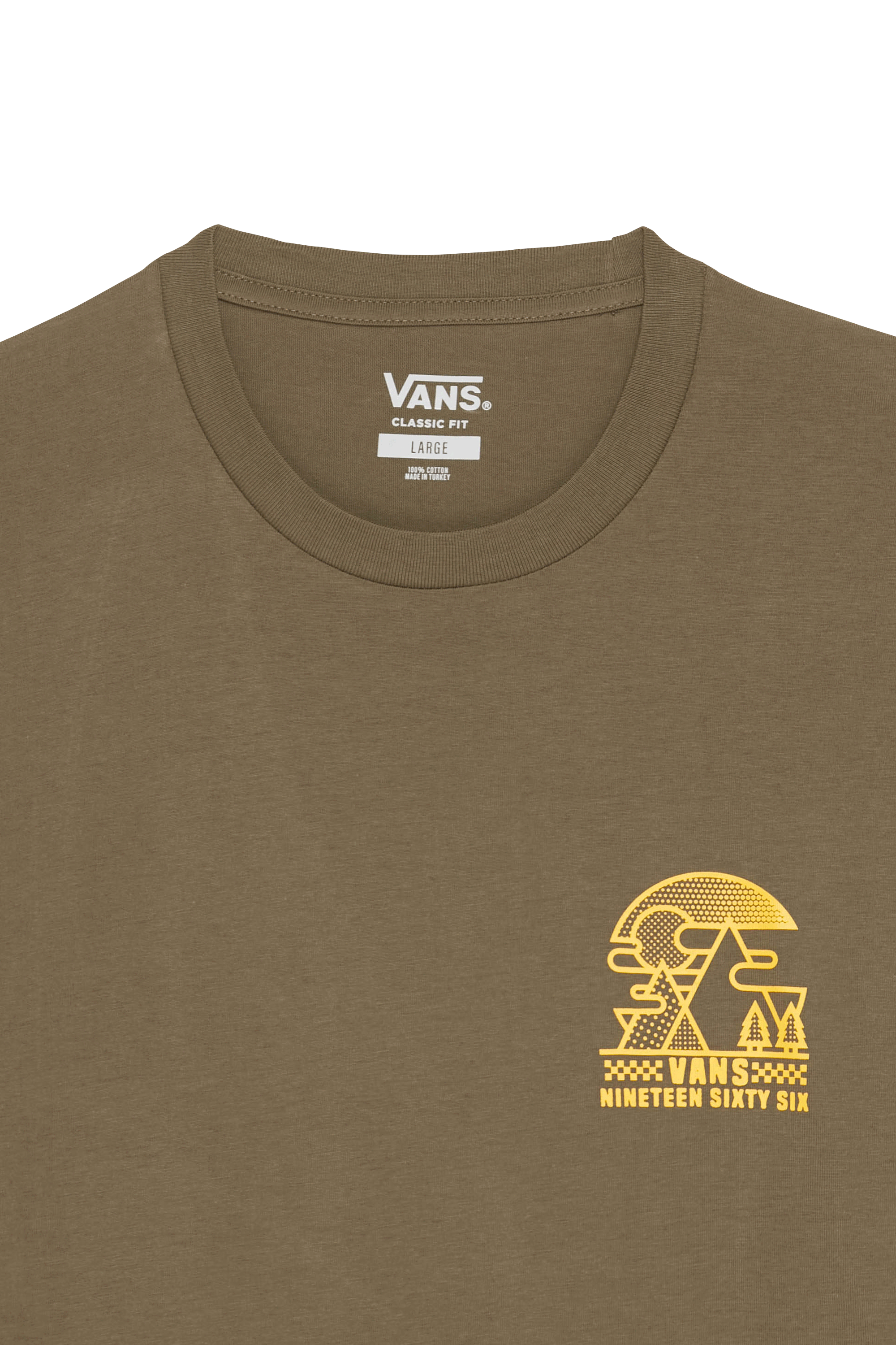 VANS T-shirt  LINEAR MOUNTAIN S/S GRAPE LEAF Kaki