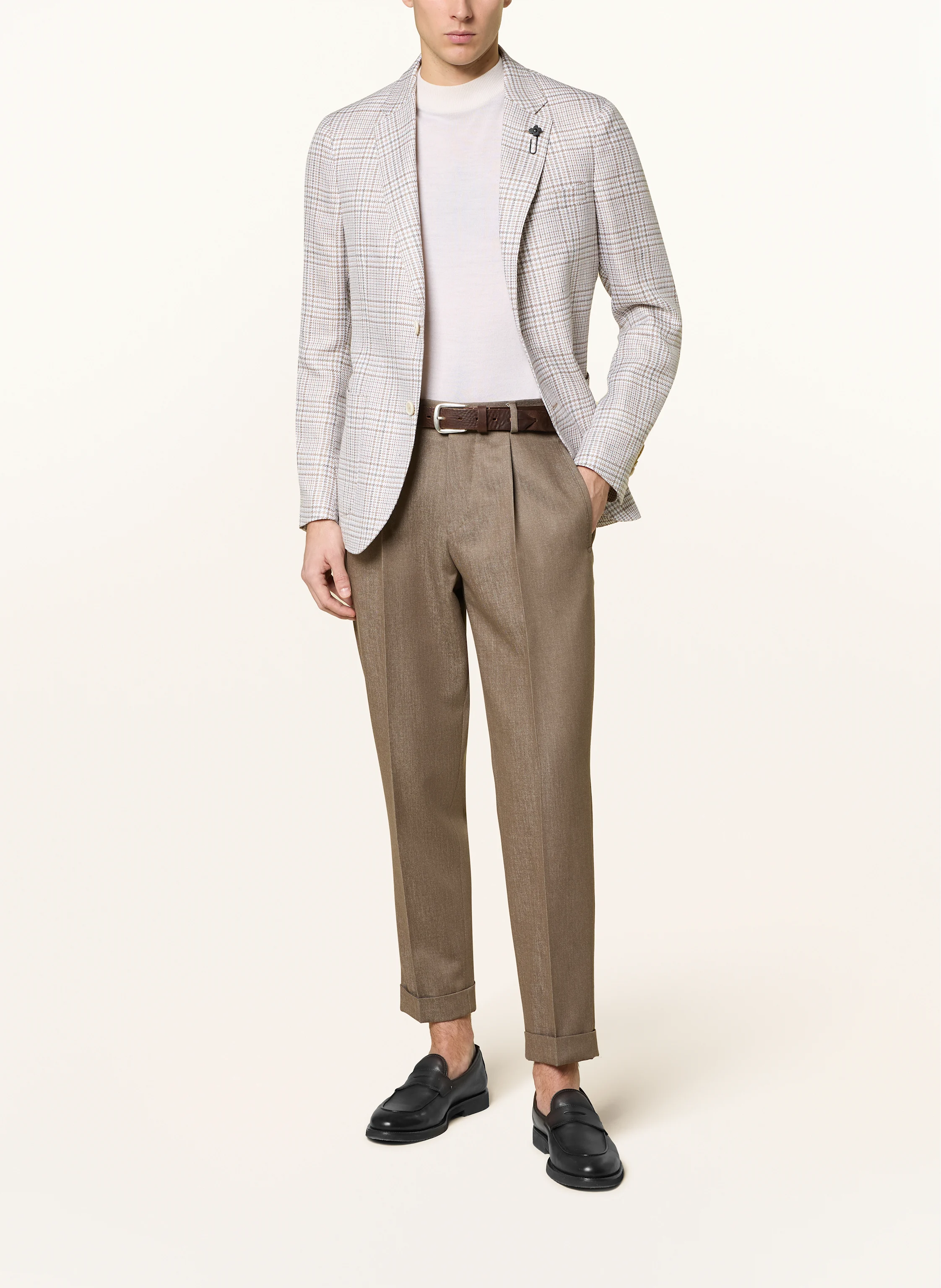 LARDINI Sakko Regular Fit mit Leinen