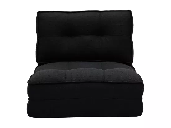 Chauffeuse 1 place convertible en tissu noir SALLY