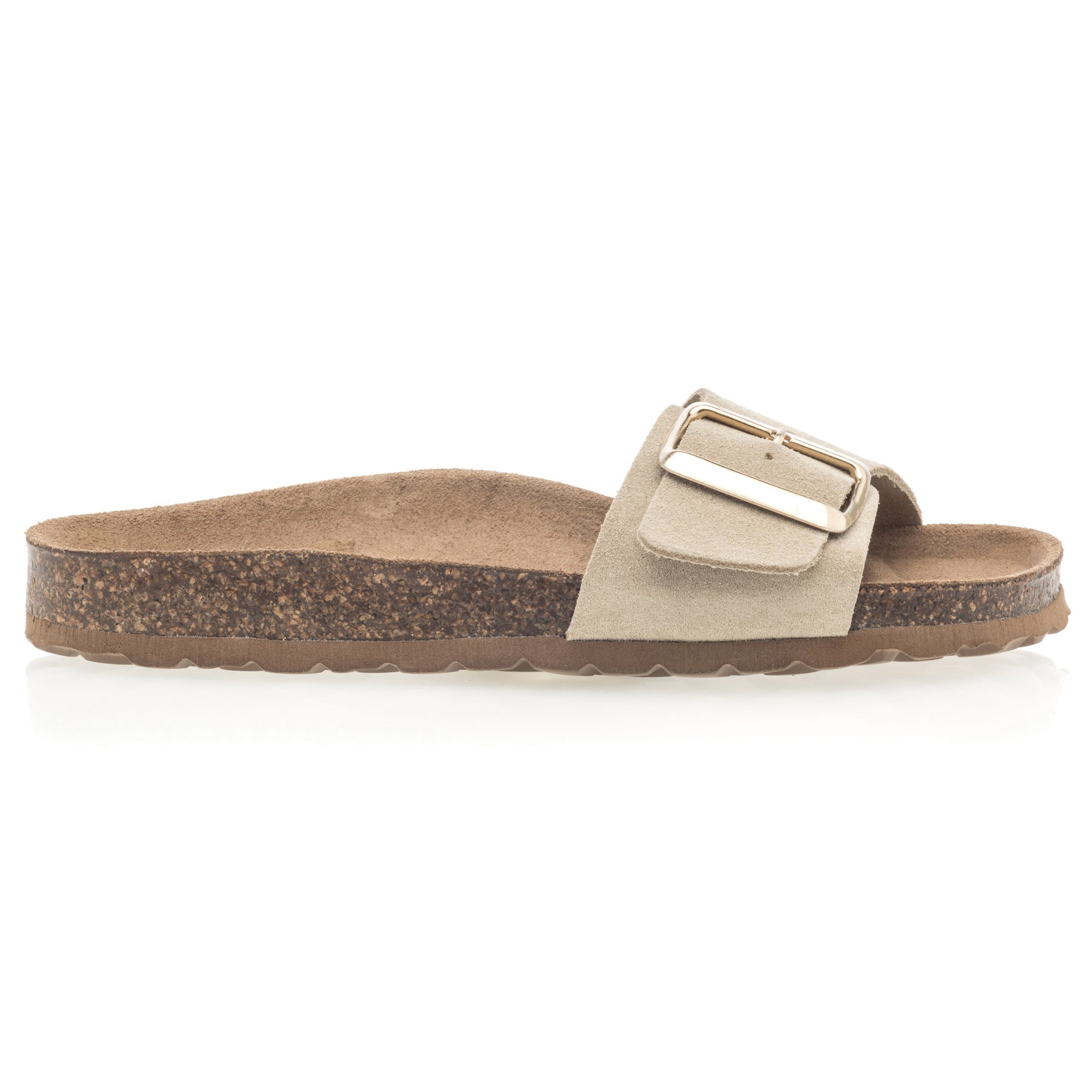 Mules semelle liège Femme en cuir beige